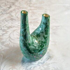 MG Green Polished/Matte Dual Bud Flower Vase
